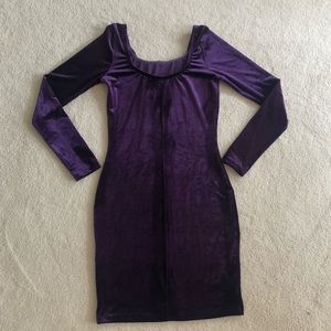 Design lab velvet long sleeve bodycon dress
